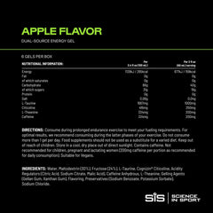Science in Sport gel etiqueta e ingredientes destacando proporción maltodextrina fructosa