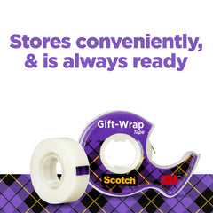 Scotch cinta usada para envolver un regalo mostrando resultado discreto y pulcro
