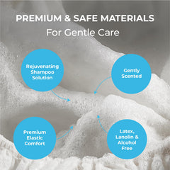 Scrubzz etiqueta con ingredientes e instrucciones para seguridad del cuidador