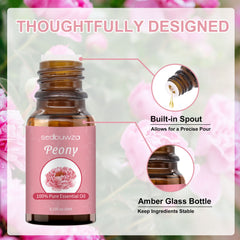 Sedbuwza Peonia: fragancia floral delicada para baños y spa en casa.