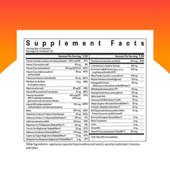 Seeking Health etiqueta en primer plano con información de ingredientes y beneficios
