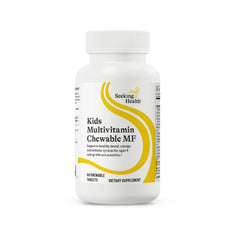 Seeking Health frontal del envase mostrando multivitamínico masticable y beneficios