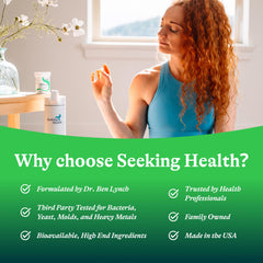 Seeking Health producto en cocina junto a alimentos saludables, inspiración diaria