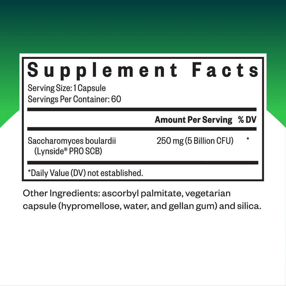 Saccharomyces boulardii de Seeking Health, cápsulas sin gluten para viaje.