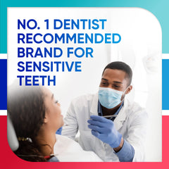 Sensodyne embalaje carton reciclable destacando sostenibilidad