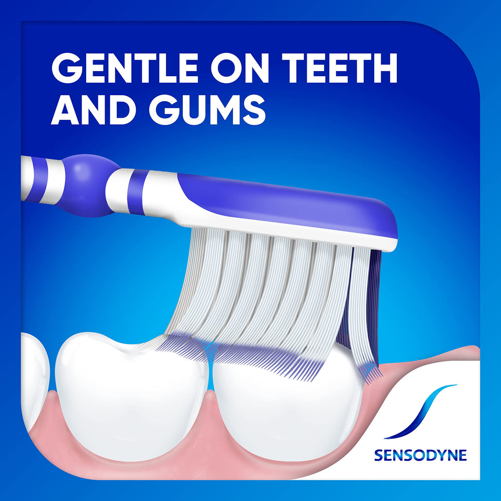 Sensodyne comparación de tamaño del cabezal frente a un diente
