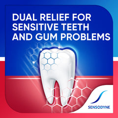 Comparación de sonrisa antes y después uso Sensodyne, manchas reducidas