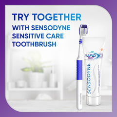 Sensodyne etiqueta con instrucciones que facilita uso correcto y seguro