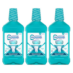 Sensodyne Pronamel pack frontal mostrando las tres botellas y protección del esmalte