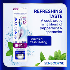Sensodyne paquete triple apilado para almacenamiento y ahorro