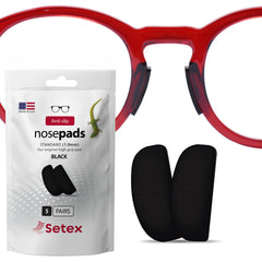 Setex almohadillas en empaque negro mostrando cinco pares y beneficio antideslizante