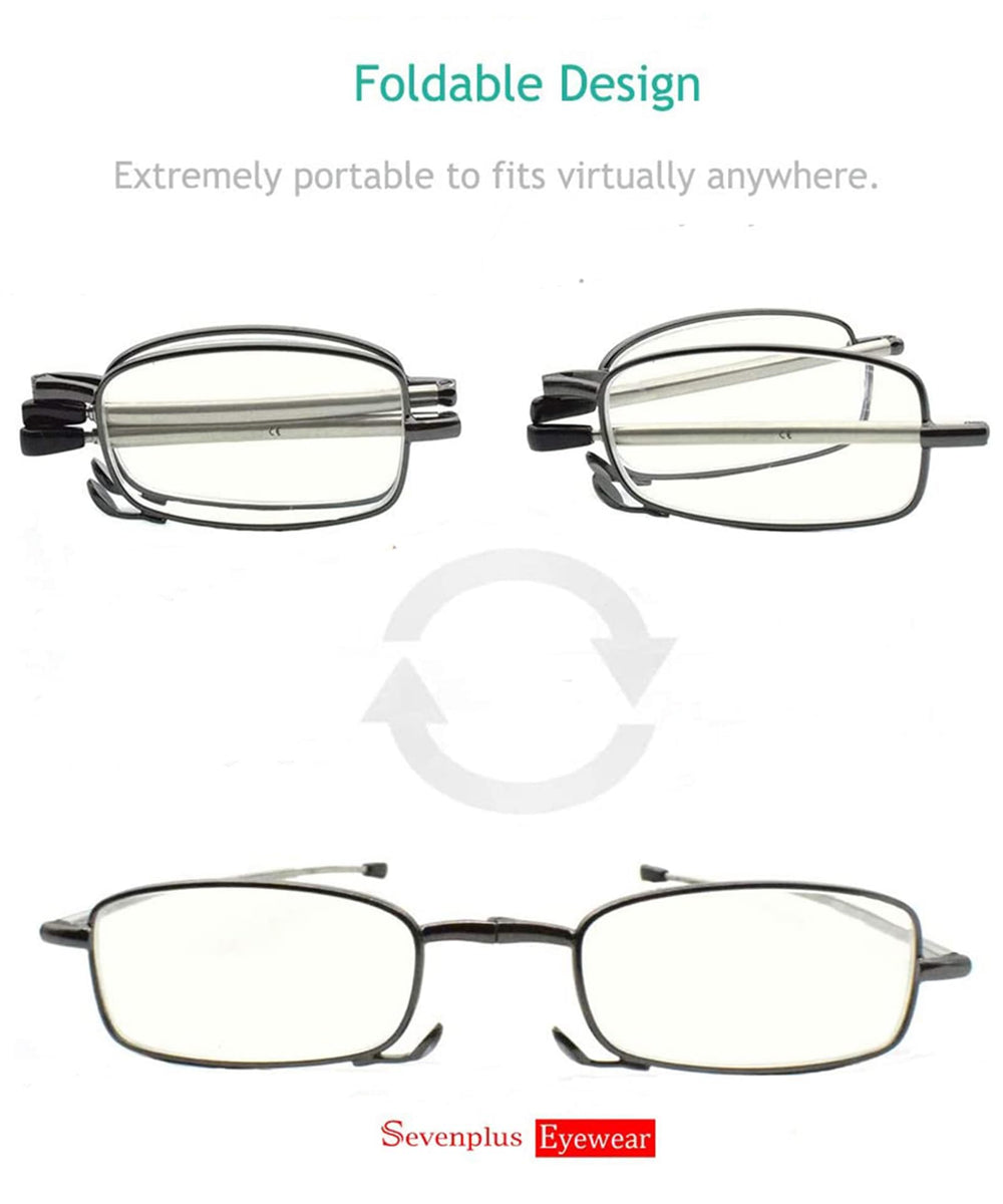 sevenplus gafas plegadas dentro de un bolso para transporte fácil