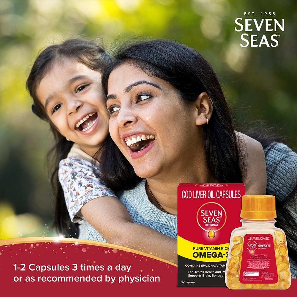 Sevenseas cápsulas en mano para comparar tamaño y dosis
