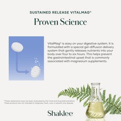 Shaklee VitalMag comparación de tamaño con una moneda para valorar la dimensión real