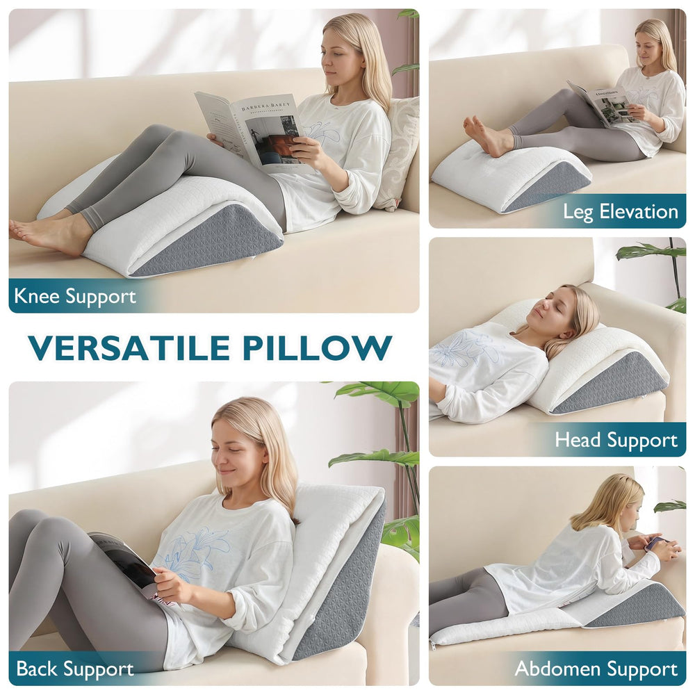 Shinnwa cojín en uso entre las rodillas ofreciendo soporte cómodo para dormir de lado