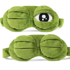 Shinywear antifaz frontal mostrando diseño rana y bloqueo de luz