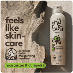 Botella Shubug Clean Mist en mano, fácil transporte y uso