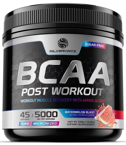 SILVERONYX polvo_recuperacion_muscular con BCAA para apoyar la recuperación tras entrenar
