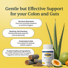 Etiqueta del envase BellyFlush Simple Promise con información de ingredientes