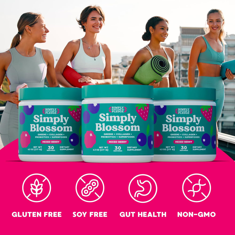 Simply Nature's Pledge polvo mezclado en batido para energía diaria