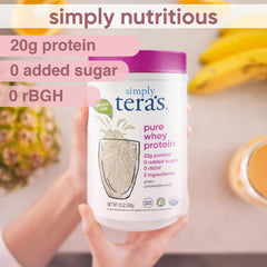 simply tera's batido preparado en vaso, beneficio de rápida absorción