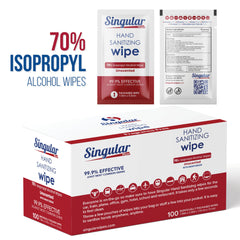 Singular Wipes toallita desplegada mostrando tamaño y cobertura