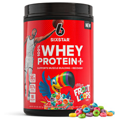 Six Star envase frontal Froot Loops mostrando marca y beneficios de proteína