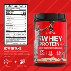 Six Star etiqueta nutricional legible con 30g proteína por porción
