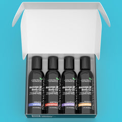 Skinsations botellas en detalle con tapas seguras y beneficio transporte