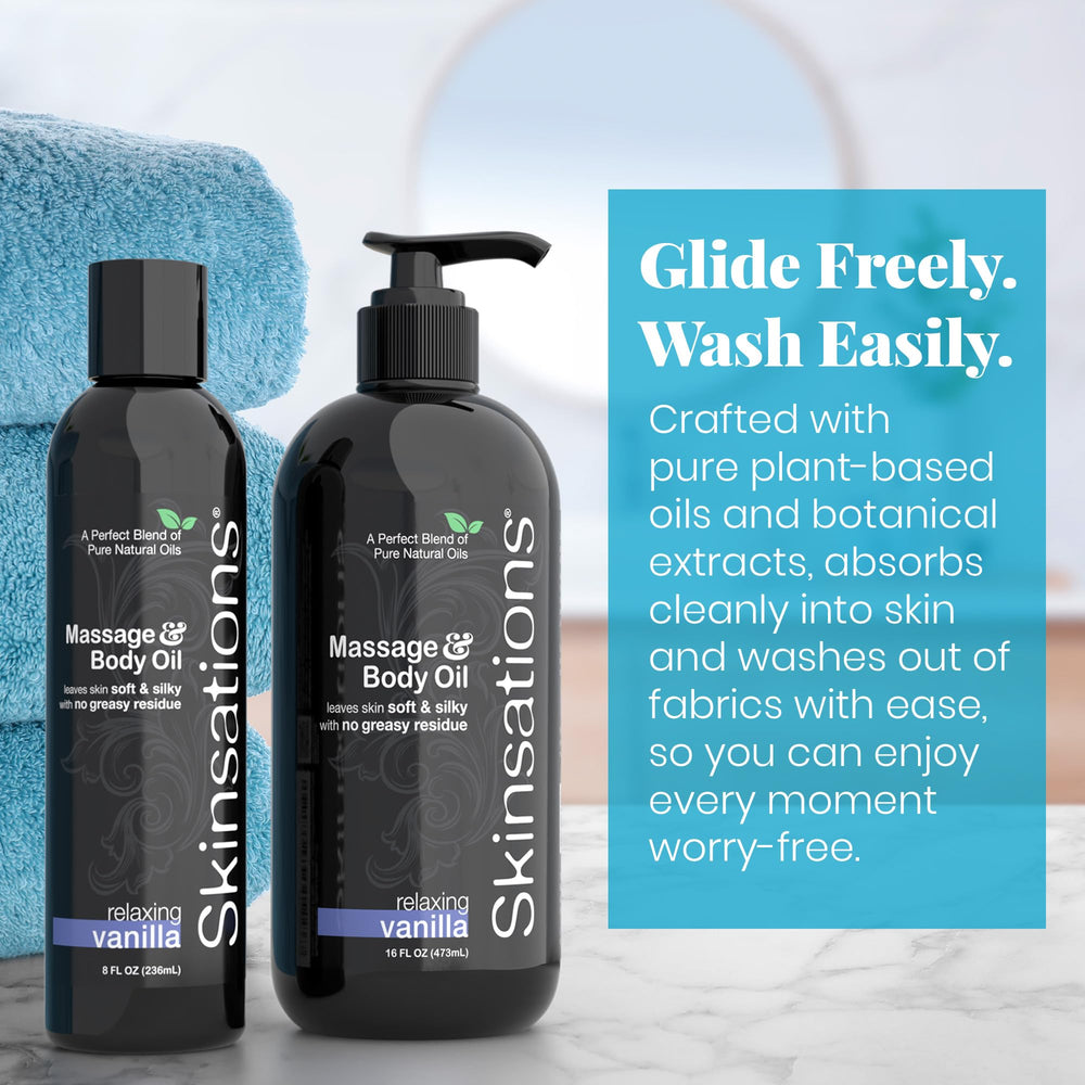 Skinsations Vanilla sweet almond coconut jojoba blend nourishes skin.