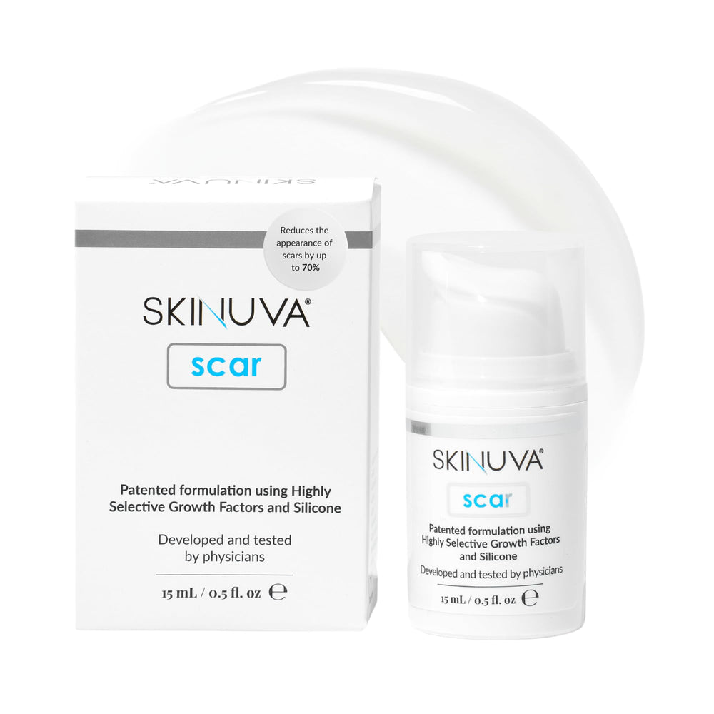 Skinuva envase frontal mostrando presentación 0,5 oz y beneficios cosméticos