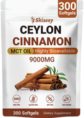 Skiseoy envase frontal mostrando Ceylon Cinnamon y MCT, conveniencia diaria
