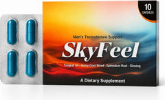 SkyFeel vista frontal del envase mostrando formato compacto y portabilidad