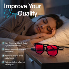 Sleep ZM lente ámbar mostrando filtro potente contra luz azul