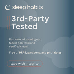 SleepHabits etiqueta del paquete con ingredientes y opciones aromáticas