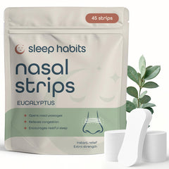 SleepHabits paquete frontal mostrando 45 tiras para alivio respiratorio