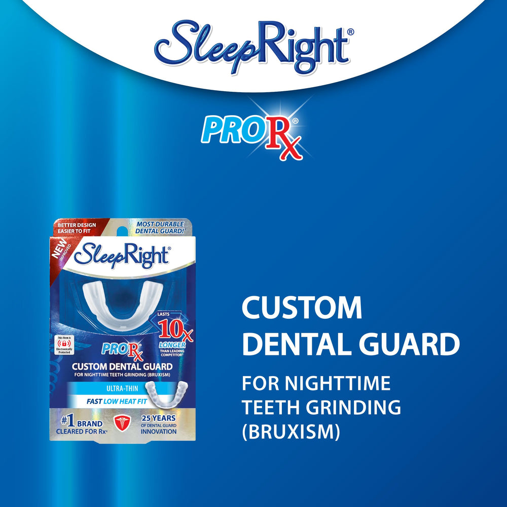SleepRight ProRx colocada en boca en dormitorio mostrando uso nocturno cómodo
