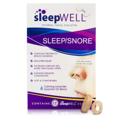 Sleepwell vista frontal del empaque que destaca el beneficio de respiración mejorada