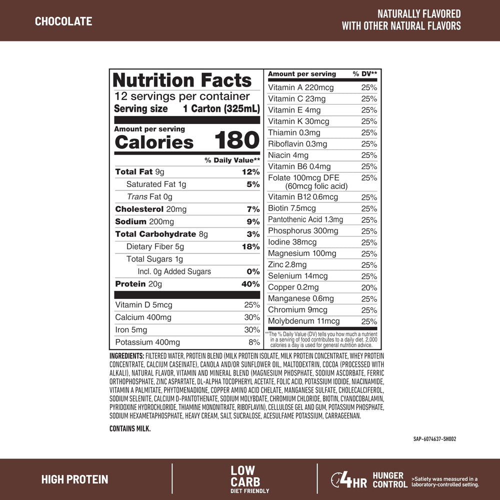 SlimFast etiqueta nutricional en primer plano con información completa