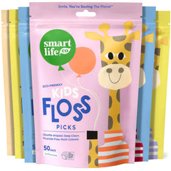 SmartLifeco paquete frontal mostrando 300 flossers eco y beneficios sostenibles