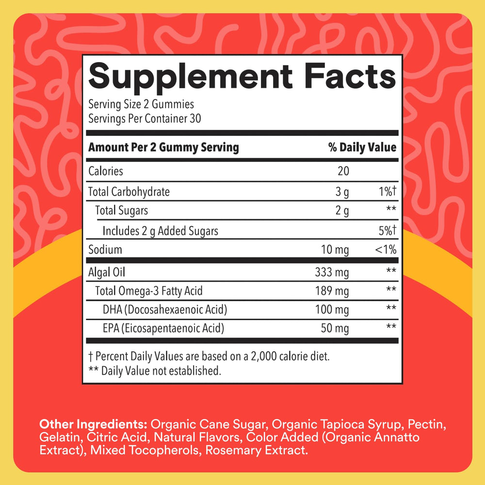 SmartyPants visual aceite de algas como fuente sostenible de omega-3 beneficiosa