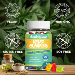 SmildeHeal bienestar diario con gomitas de cáñamo para apoyo nutricional.