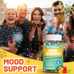 SmildeHeal ingredientes orgánicos en gomitas de cáñamo, sin gluten ni OGM.