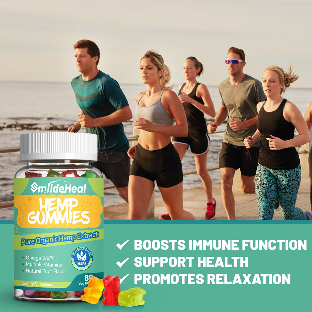 SmildeHeal gomitas de cáñamo para relajación nocturna y descanso tranquilo.