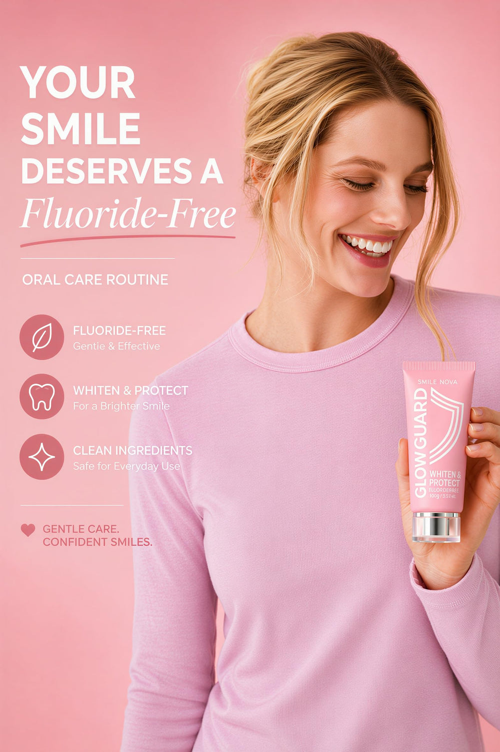 SMILE NOVA pasta Glow Guard con nano-hidroxiapatita para brillo dental