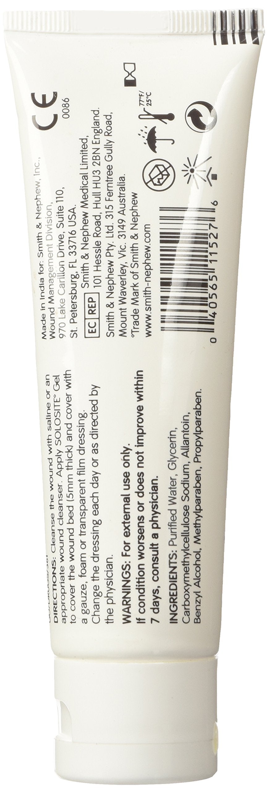 Smith & Nephew SoloSite gel textura en gel mostrando aspecto y fácil aplicación