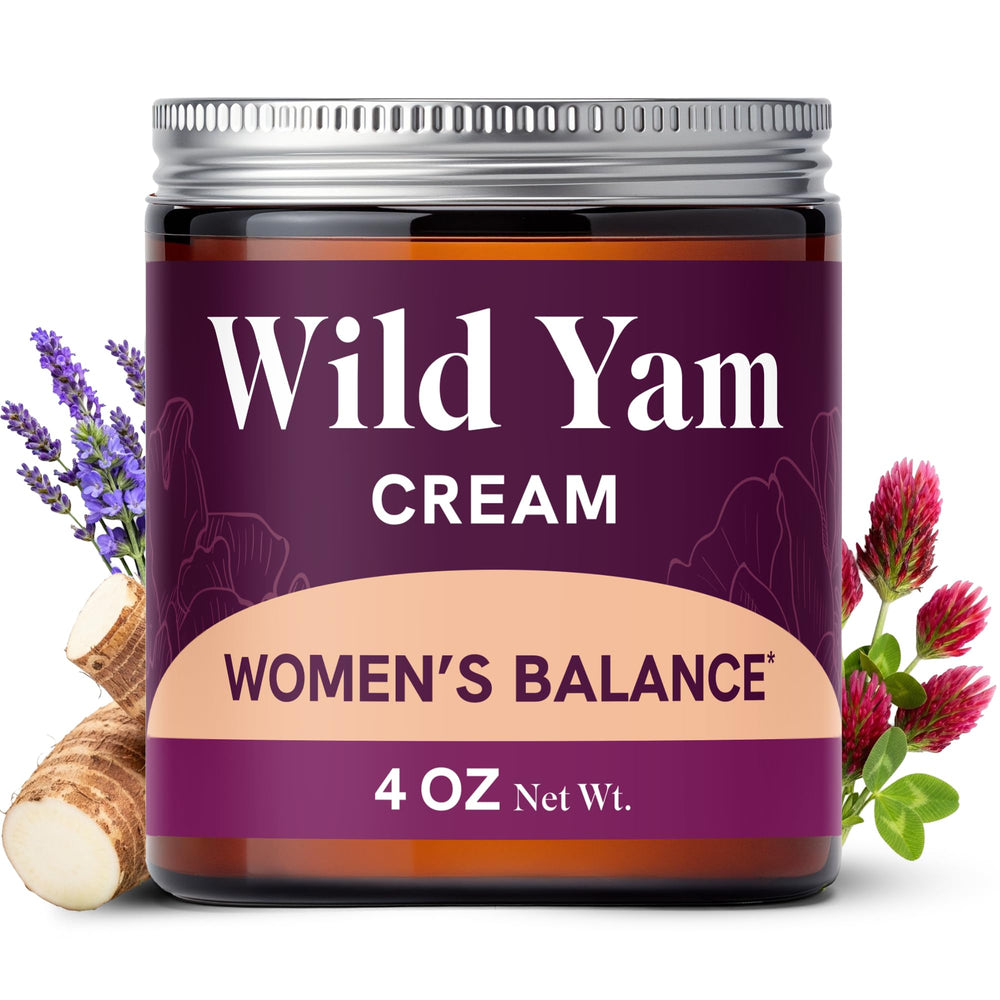 SMNutrition crema wild yam frontal mostrando el envase y beneficio de soporte herbal