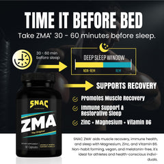 SNAC ZMA ingredientes clave zinc magnesio vitamina B6 con soporte