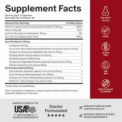 Snap Supplements etiqueta con lista de ingredientes y certificaciones