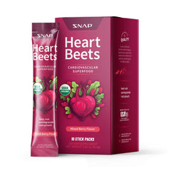 Snap Supplements frente del paquete mostrando diseño y cantidad, beneficio: portátil